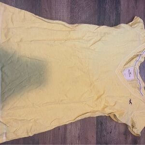 Hollister Light Yellow V-Neck Tee
